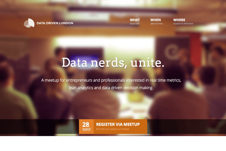 Data Driven London Mettup website preview